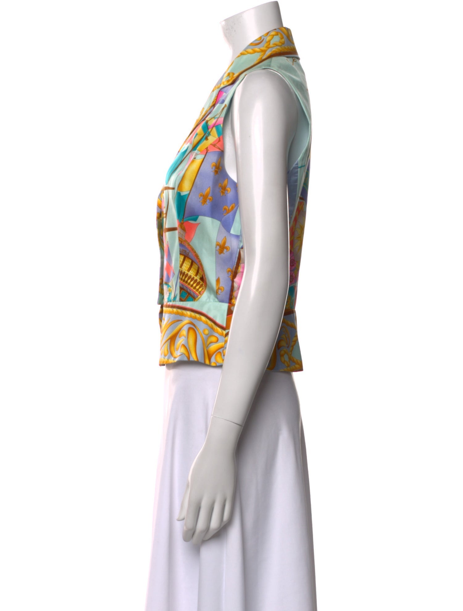 Leonard Silk Printed Crop Top