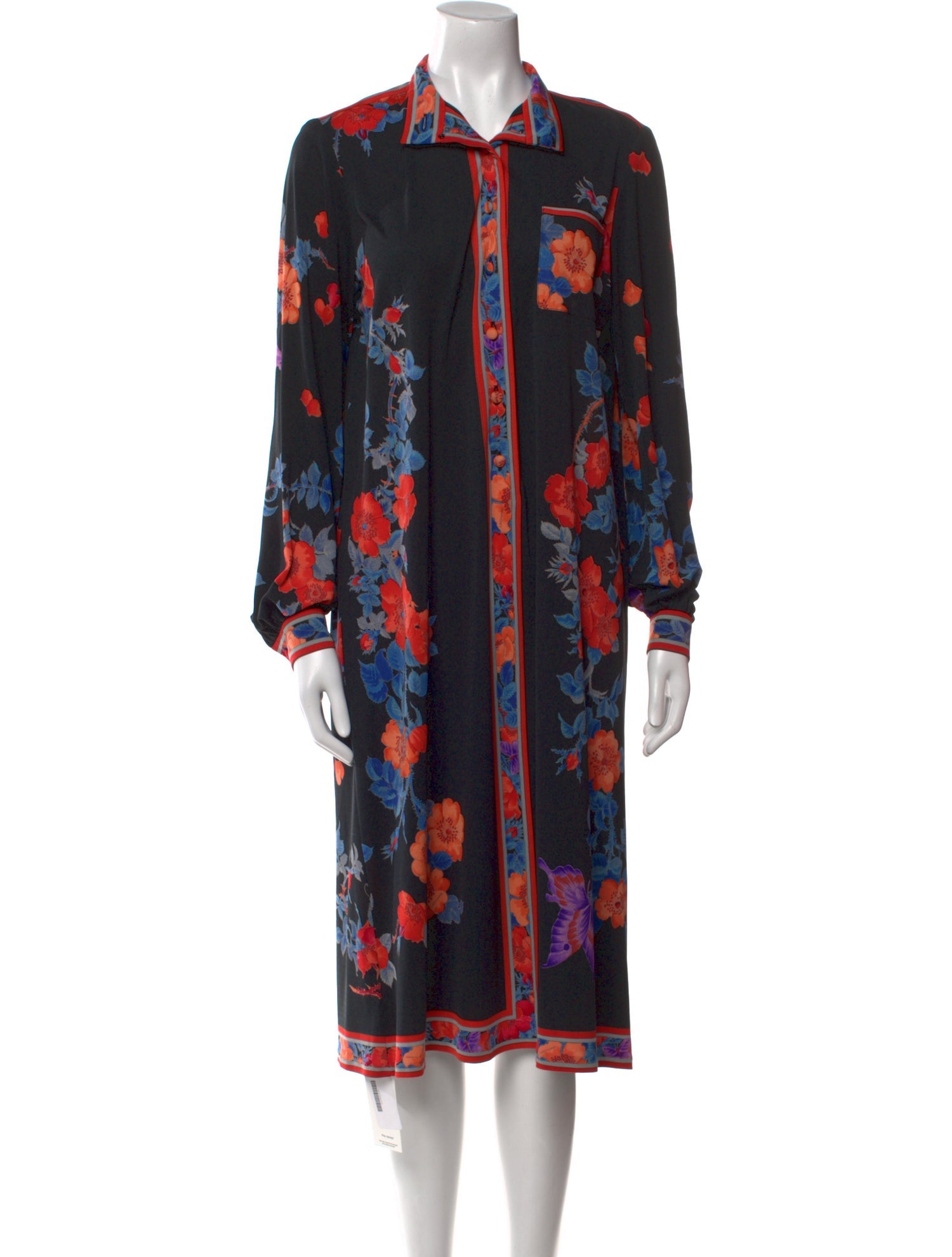 Leonard Silk Midi Length Dress