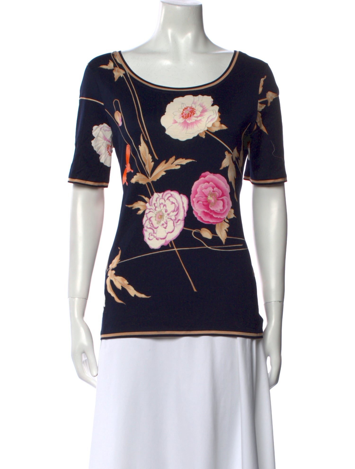 Leonard Floral Print Scoop Neck T-Shirt