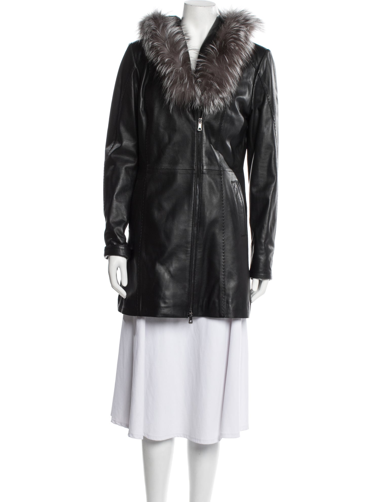 Leonardo Principe Leather Faux Fur Coat
