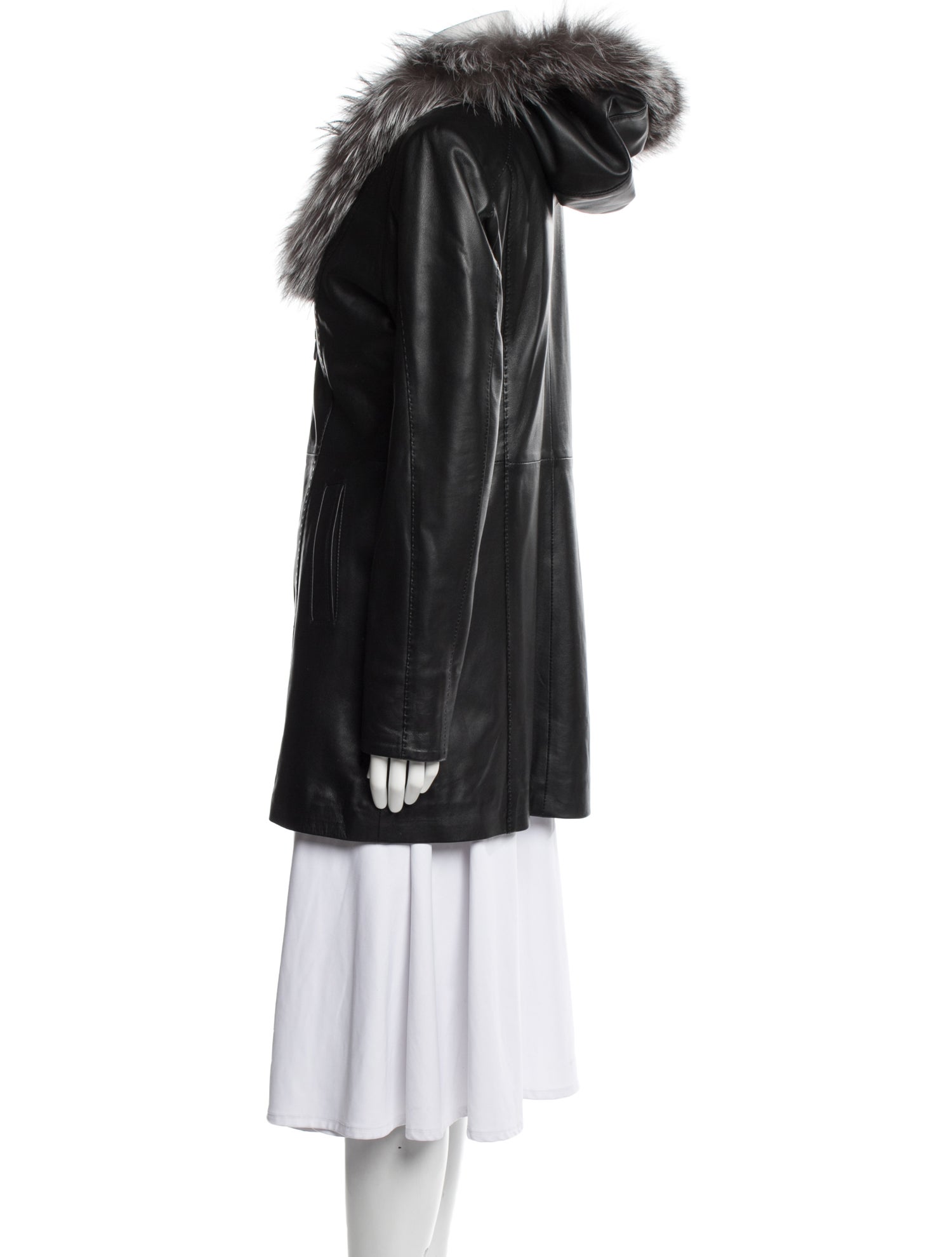 Leonardo Principe Leather Faux Fur Coat