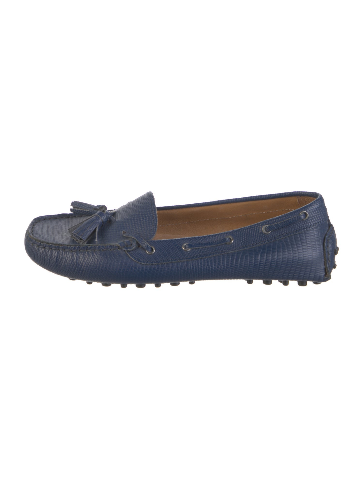 Leonardo Principe Leather Bow Accents Moccasins