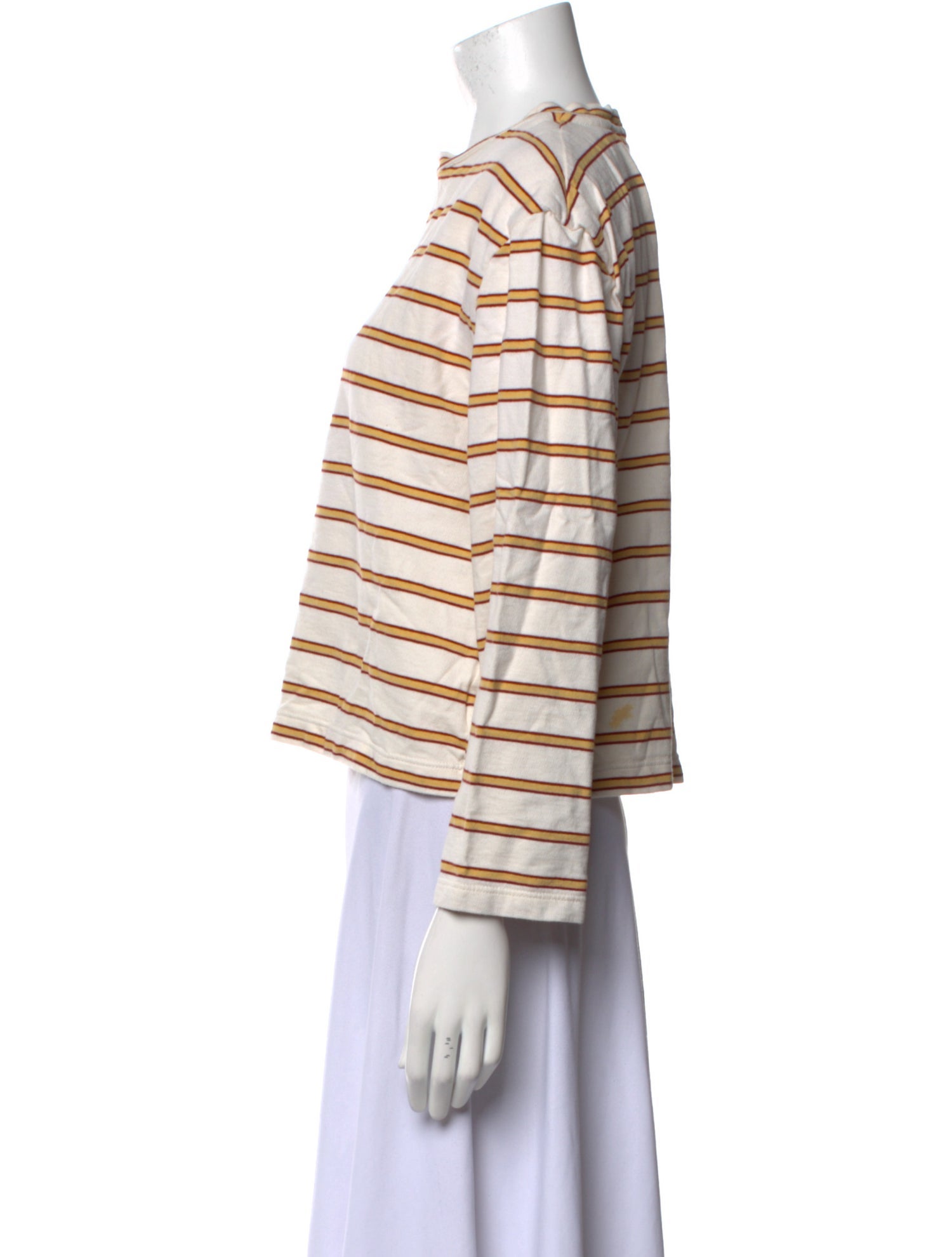 Le Petit Trou Striped Scoop Neck Crop Top