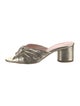 Le Petit Trou Leather Pleated Accents Slides