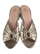 Le Petit Trou Leather Pleated Accents Slides