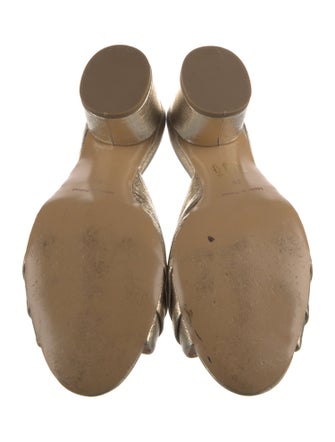 Le Petit Trou Leather Pleated Accents Slides