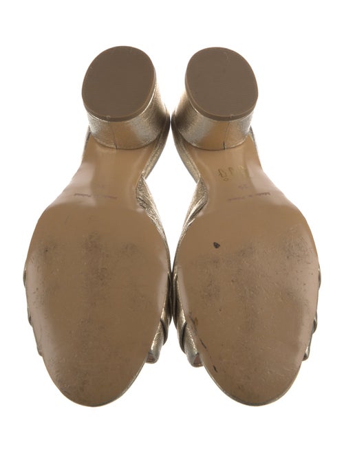 Le Petit Trou Leather Pleated Accents Slides