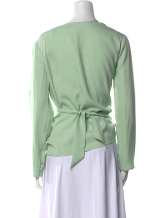 Les Héroïnes by Vanessa Cocchiaro V-Neck Long Sleeve Blouse