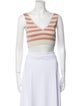 Le Sirenuse Positano Striped V-Neck Crop Top