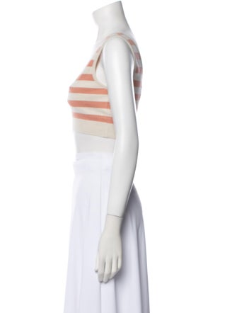 Le Sirenuse Positano Striped V-Neck Crop Top