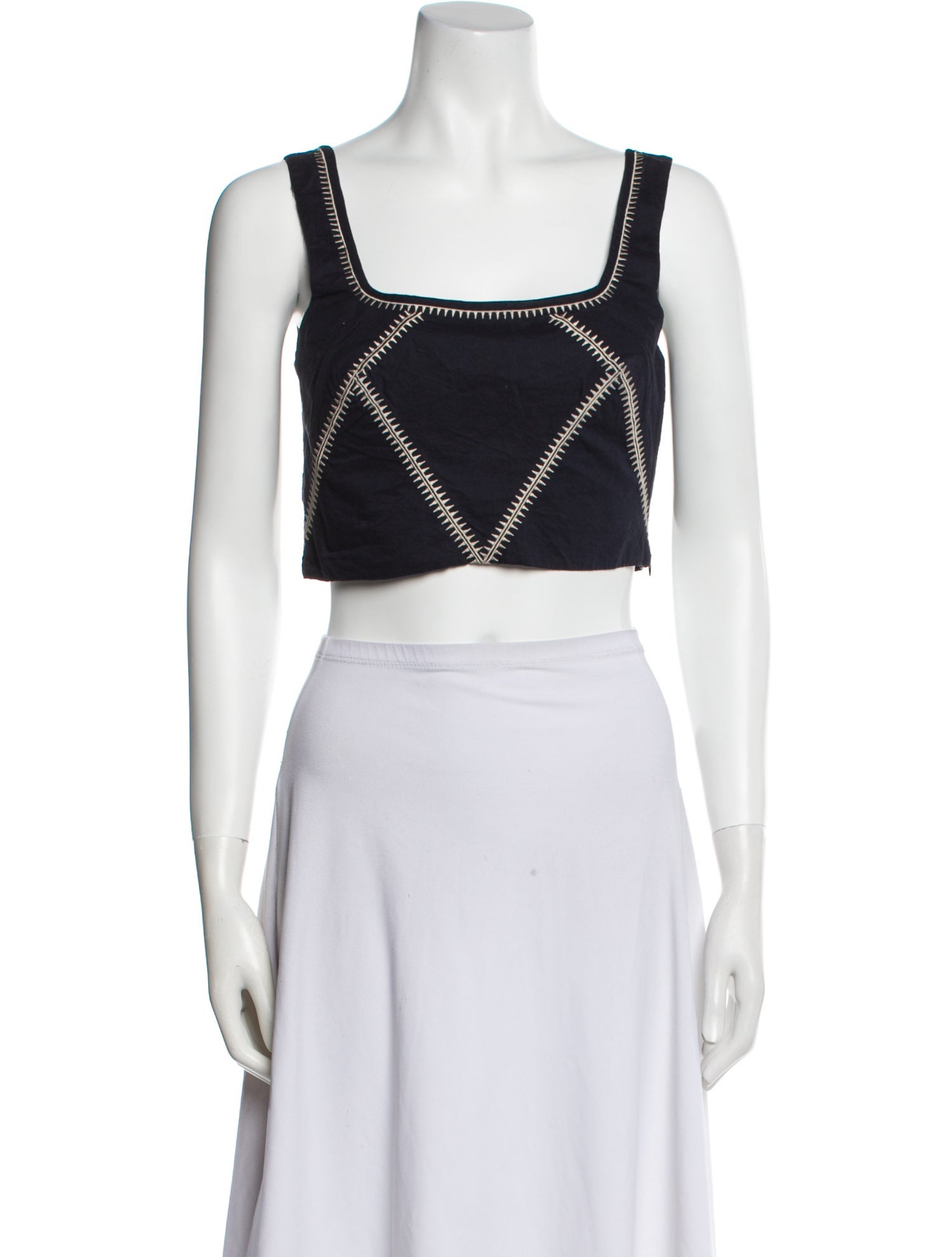 Le Sirenuse Positano Square Neckline Sleeveless Crop Top