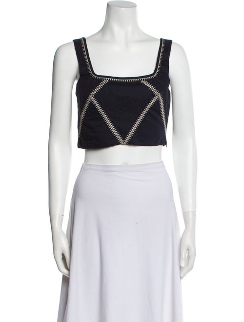 Le Sirenuse Positano Square Neckline Sleeveless Crop Top