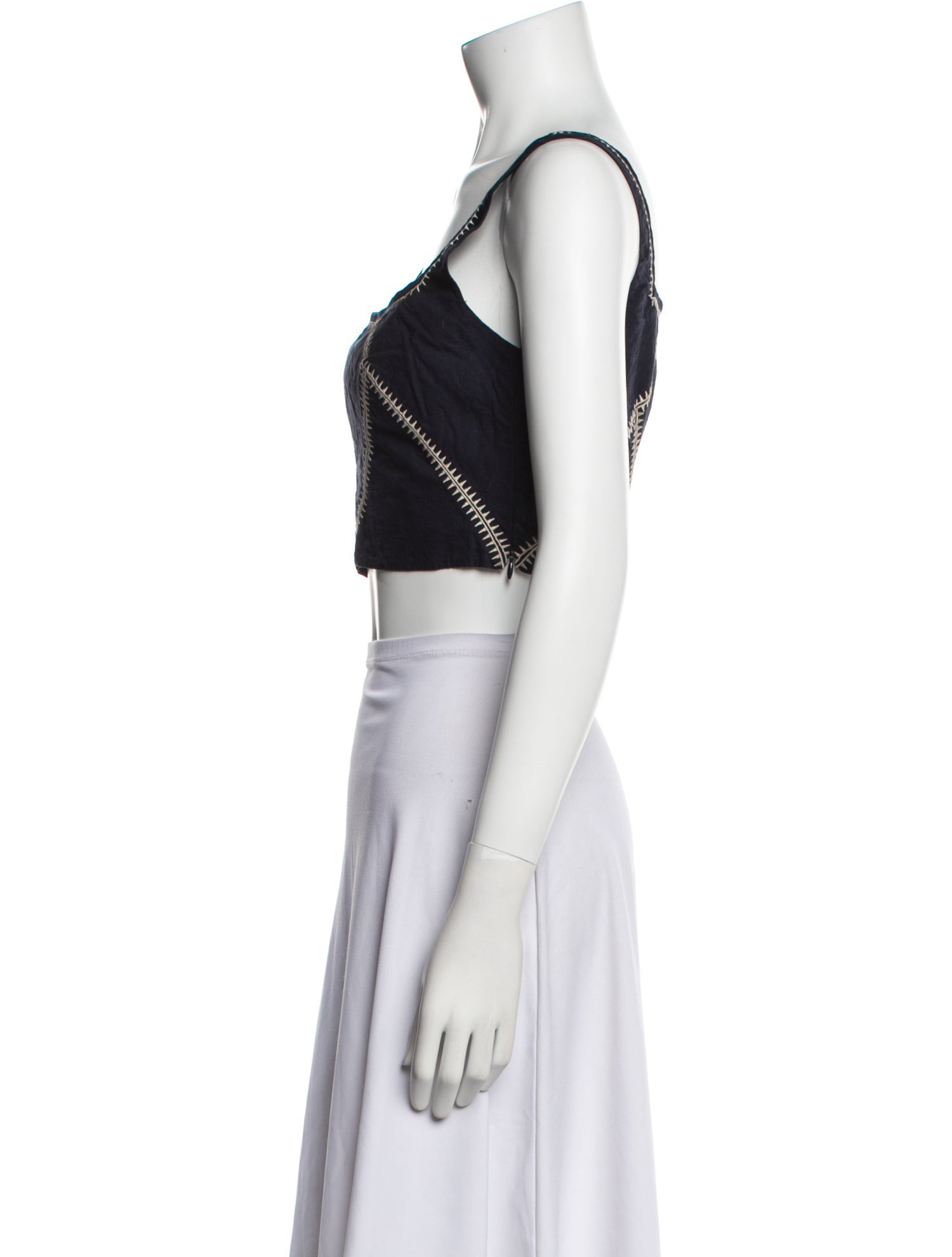 Le Sirenuse Positano Square Neckline Sleeveless Crop Top