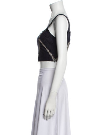 Le Sirenuse Positano Square Neckline Sleeveless Crop Top