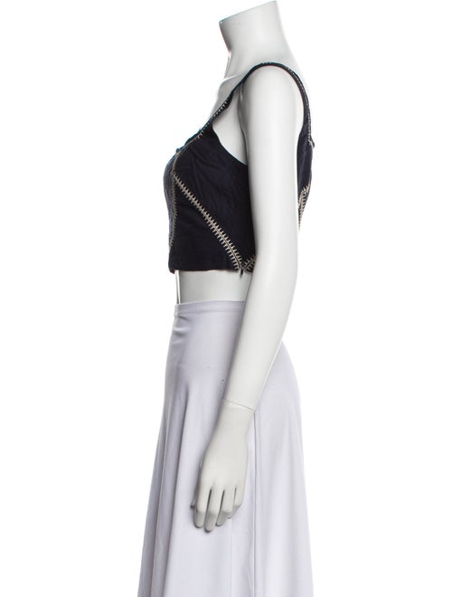 Le Sirenuse Positano Square Neckline Sleeveless Crop Top