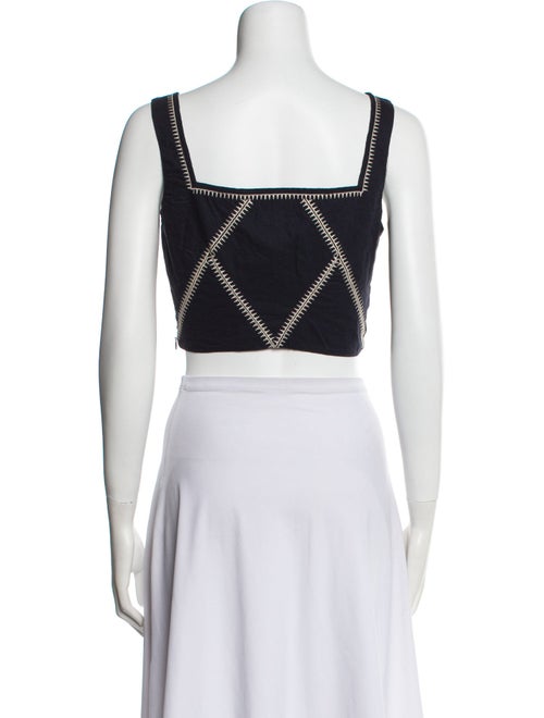Le Sirenuse Positano Square Neckline Sleeveless Crop Top