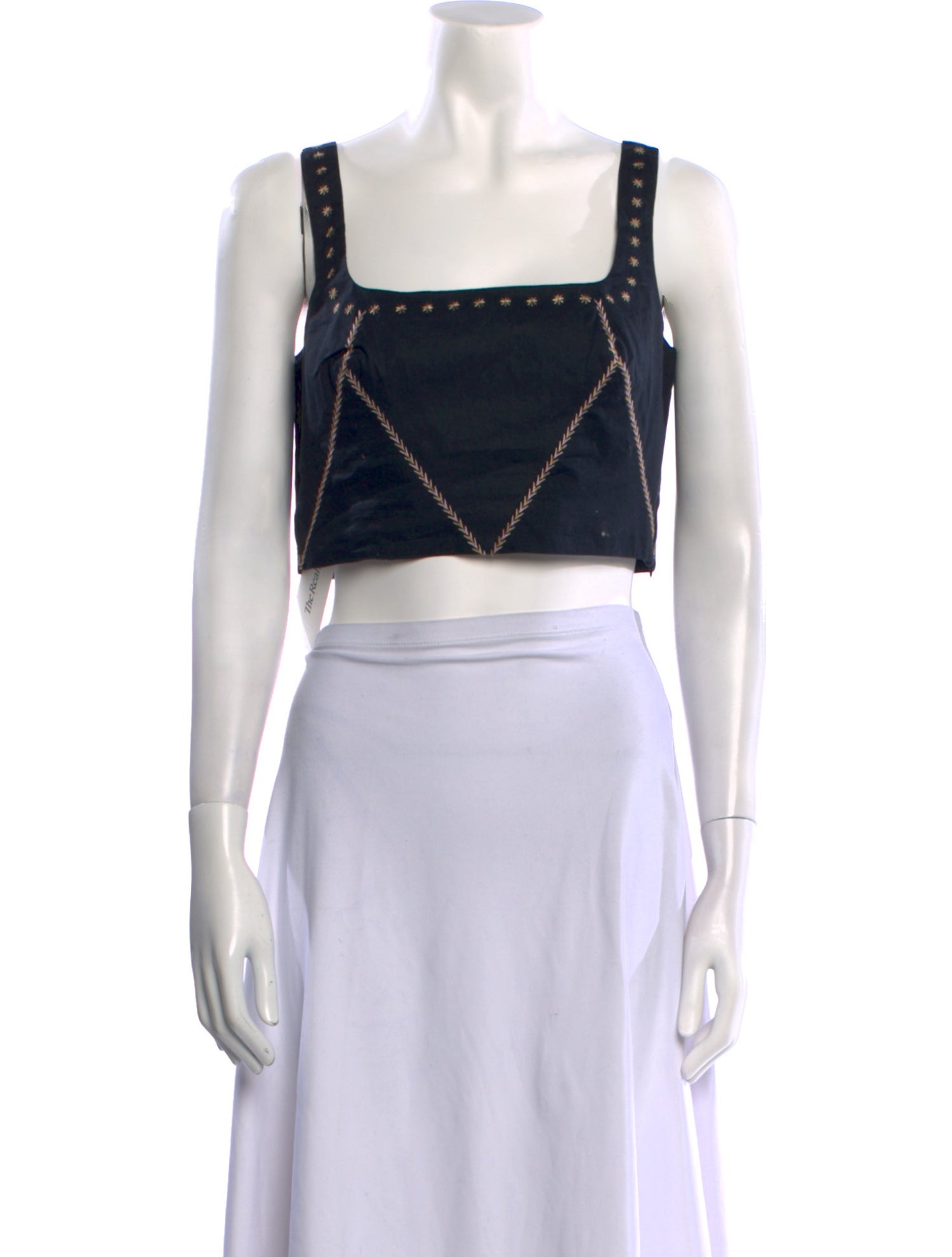 Le Sirenuse Positano Square Neckline Sleeveless Crop Top