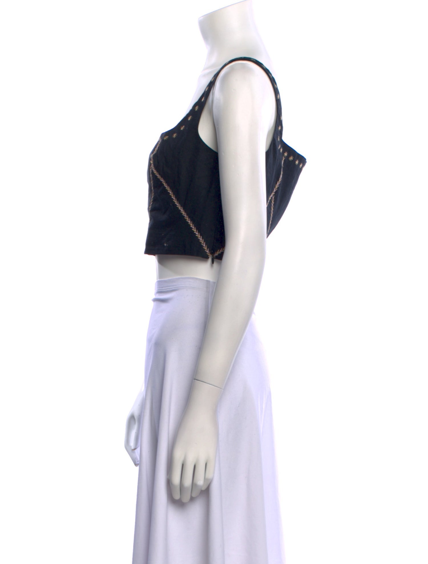 Le Sirenuse Positano Square Neckline Sleeveless Crop Top