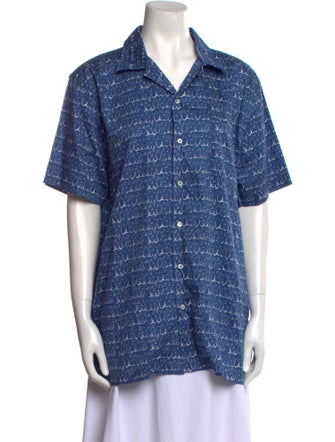 Le Sirenuse Positano Short Sleeve Button-Up Top
