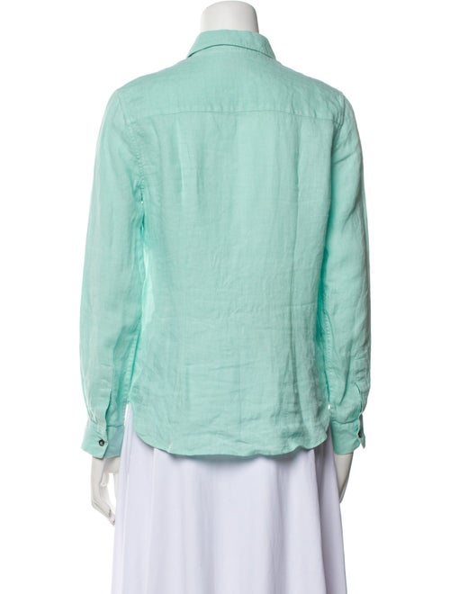 Le Sirenuse Positano Linen Long Sleeve Button-Up Top