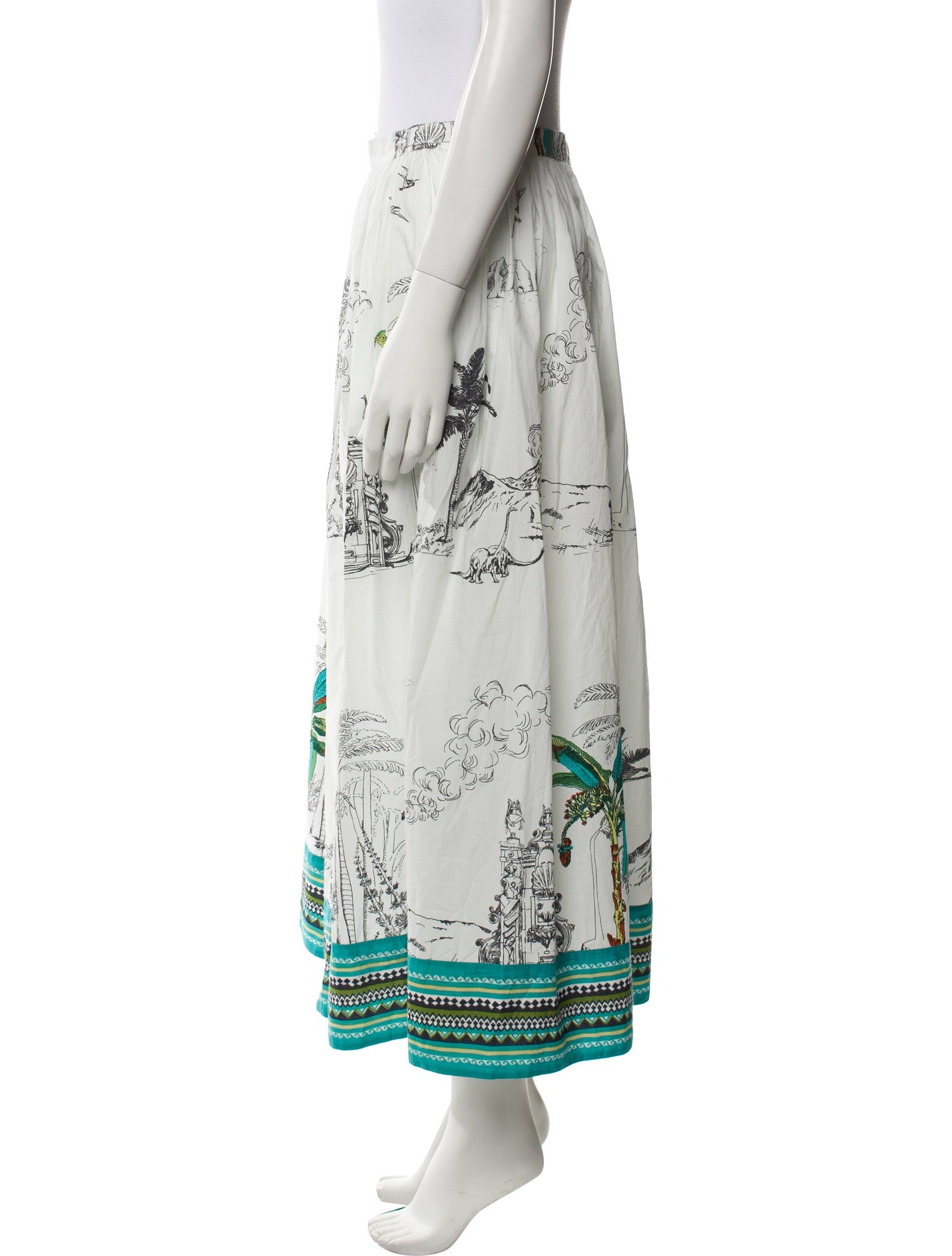 Le Sirenuse Positano Printed Midi Length Skirt