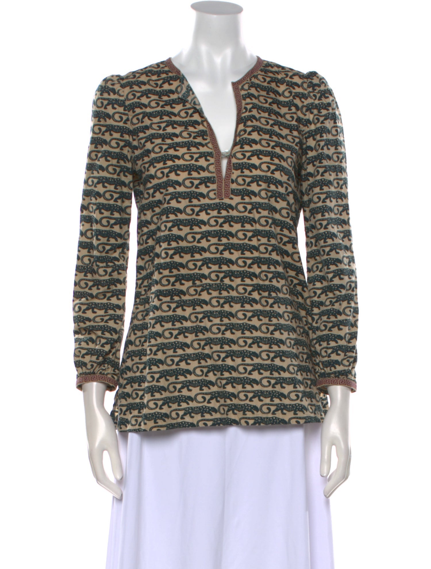 Le Sirenuse Positano Printed V-Neck Blouse