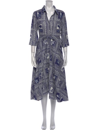 Le Sirenuse Positano Printed Midi Length Dress