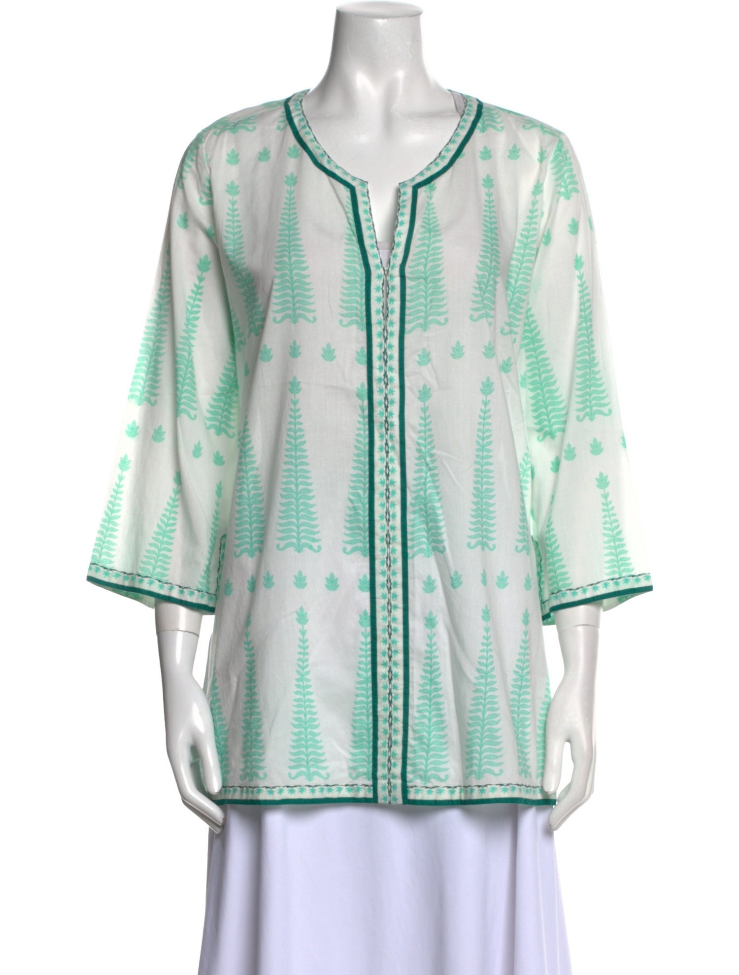 Le Sirenuse Positano Printed V-Neck Tunic