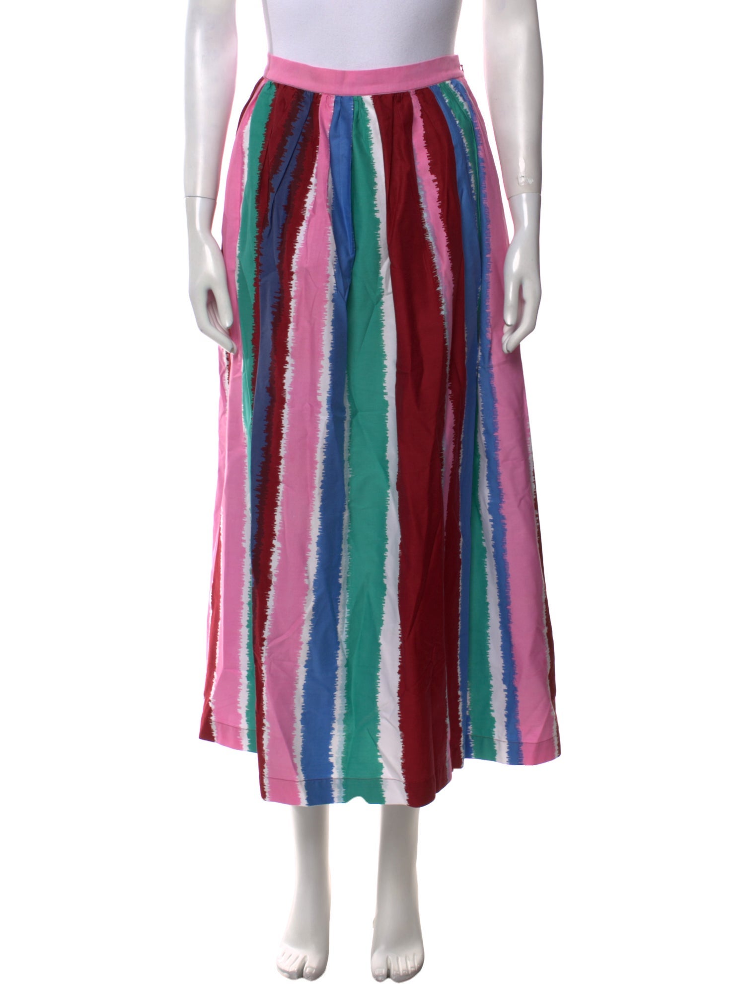Le Sirenuse Positano Striped Midi Length Skirt