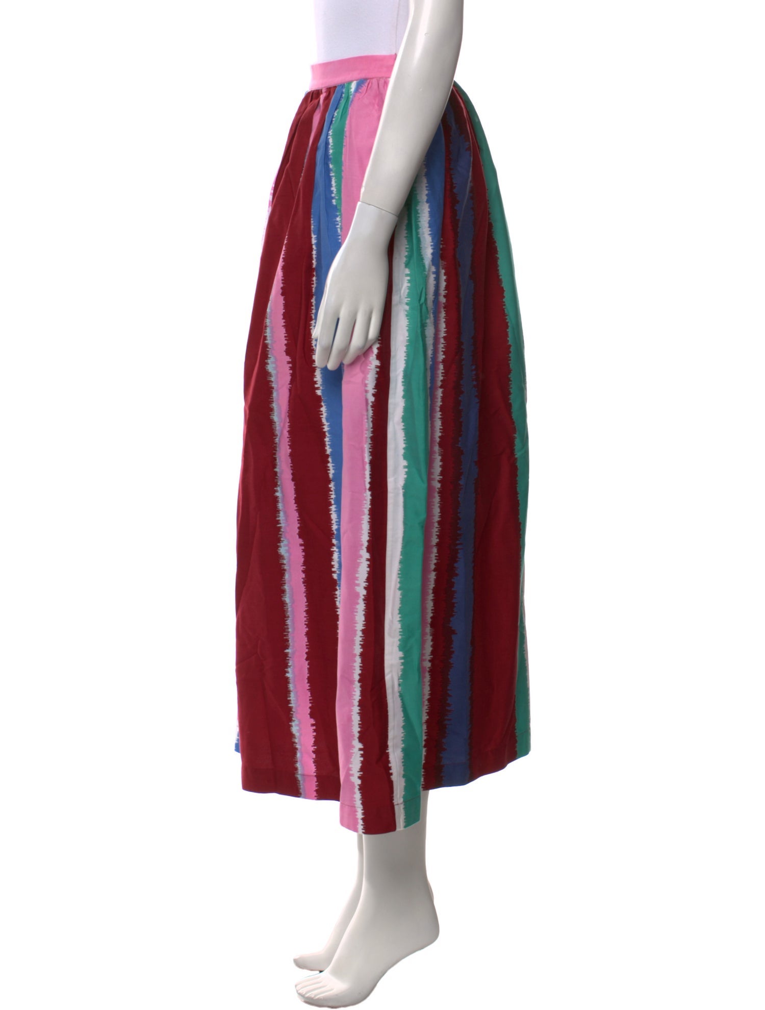 Le Sirenuse Positano Striped Midi Length Skirt
