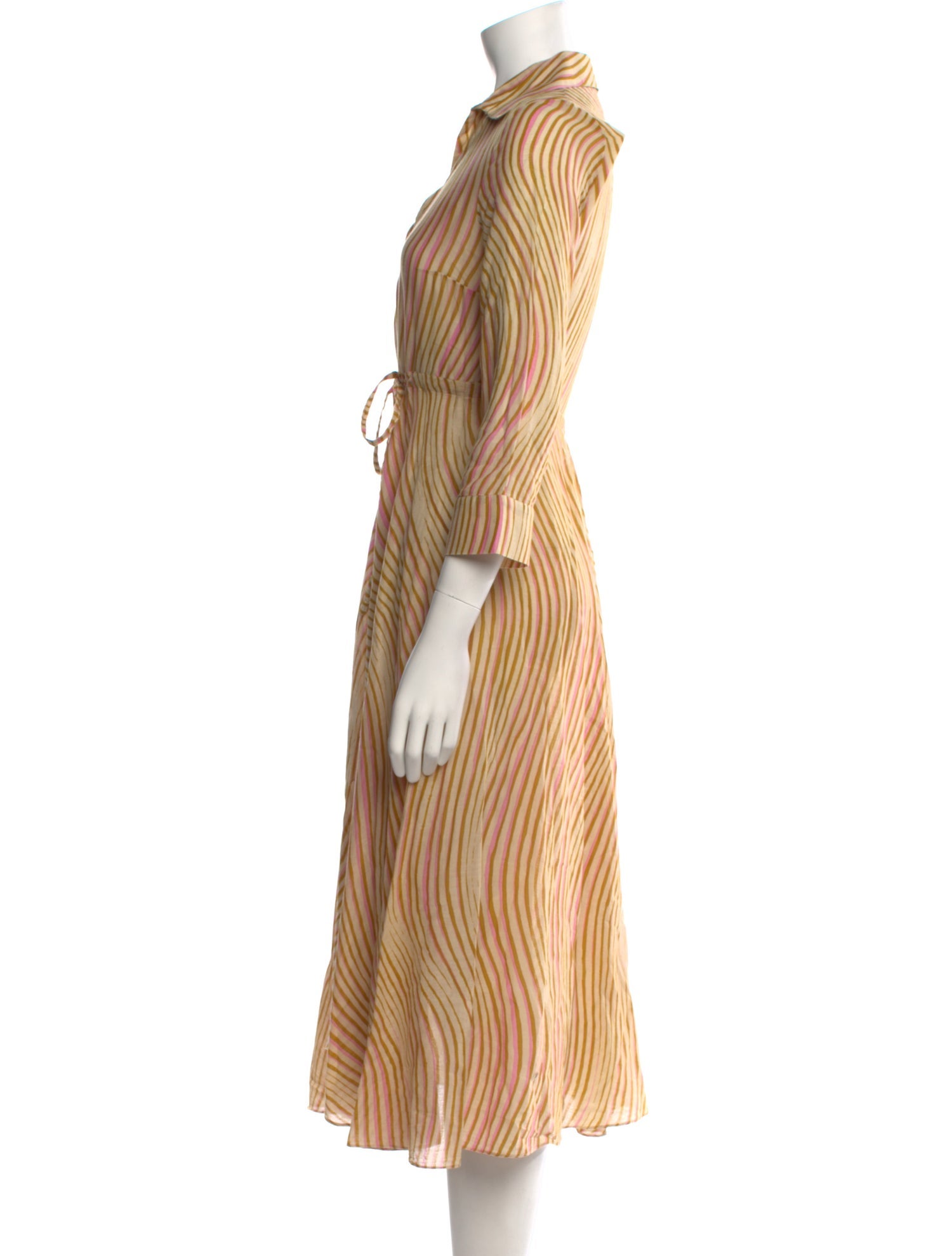 Le Sirenuse Positano Striped Midi Length Dress