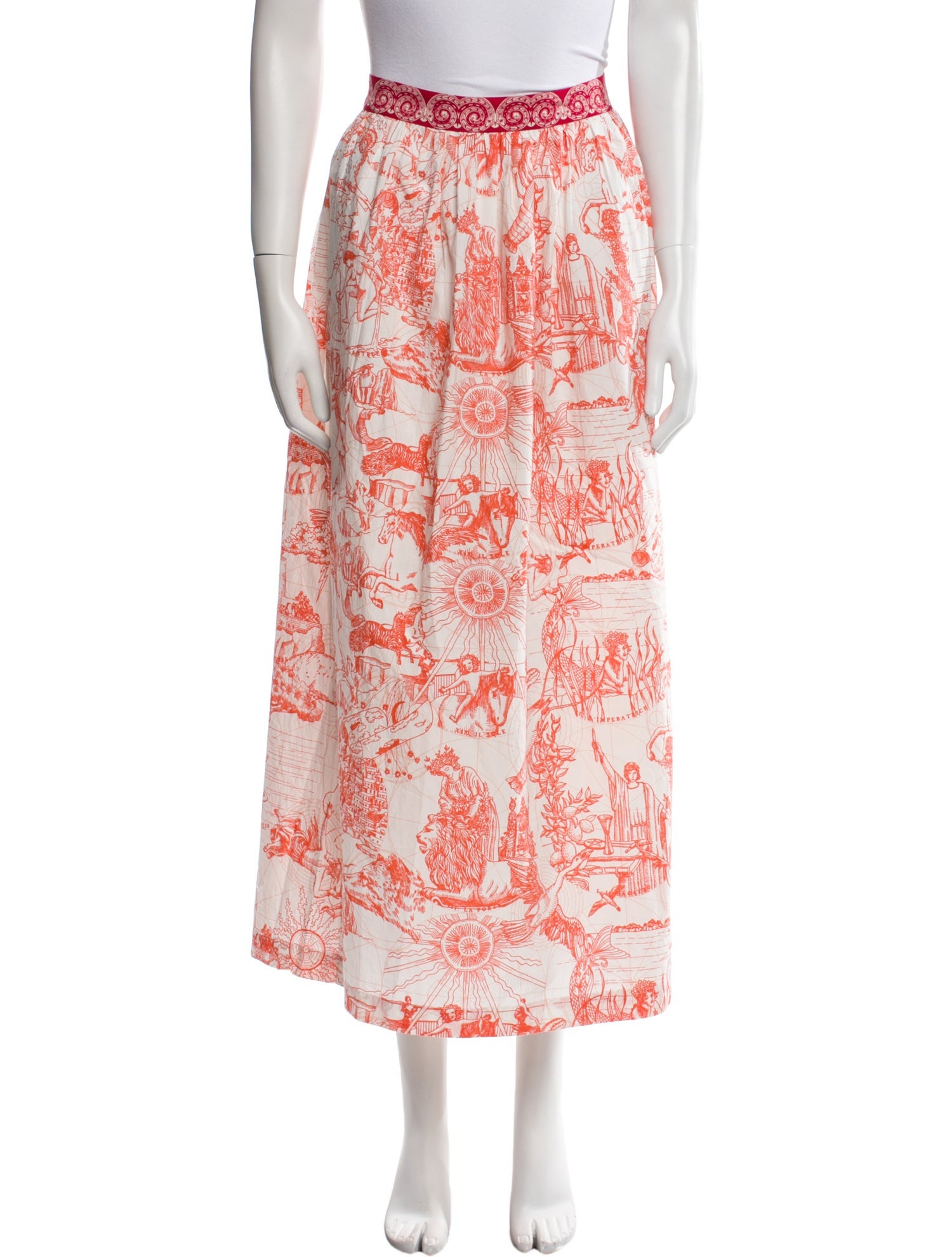 Le Sirenuse Positano Printed Midi Length Skirt