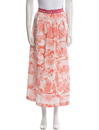 Le Sirenuse Positano Printed Midi Length Skirt