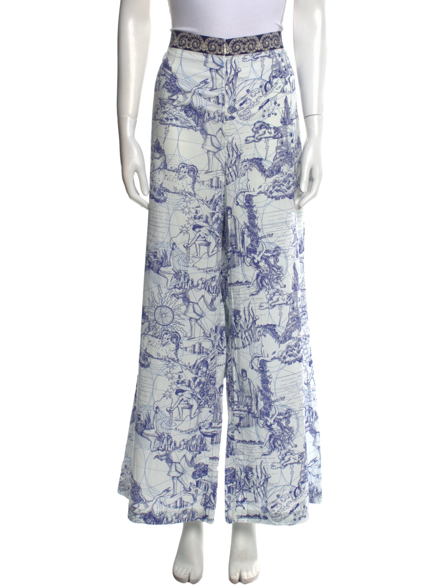 Le Sirenuse Positano Printed Wide Leg Pants