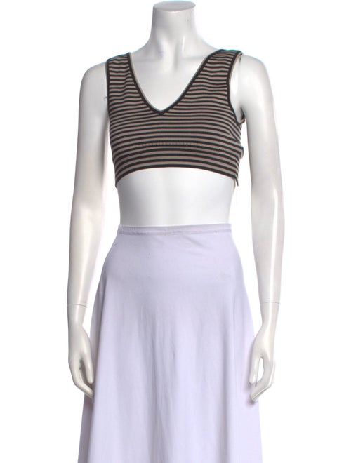 Le Sirenuse Positano Striped V-Neck Crop Top