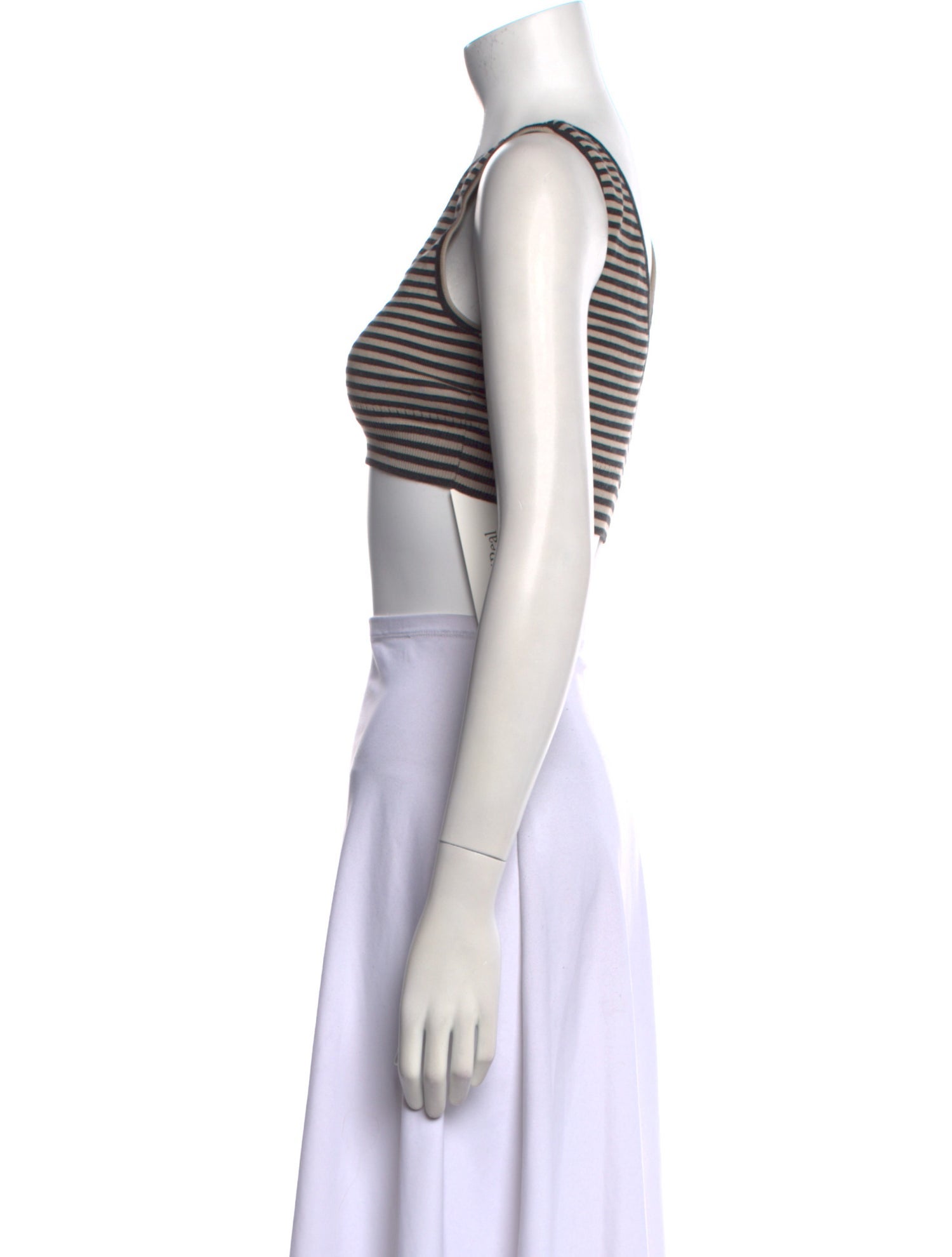 Le Sirenuse Positano Striped V-Neck Crop Top