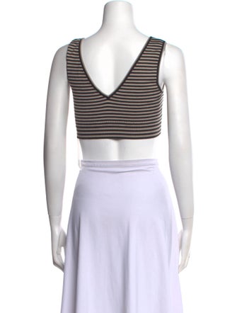 Le Sirenuse Positano Striped V-Neck Crop Top