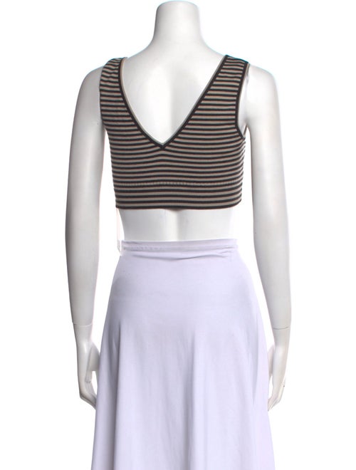 Le Sirenuse Positano Striped V-Neck Crop Top