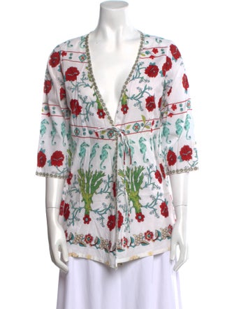 Le Sirenuse Positano Printed V-Neck Tunic