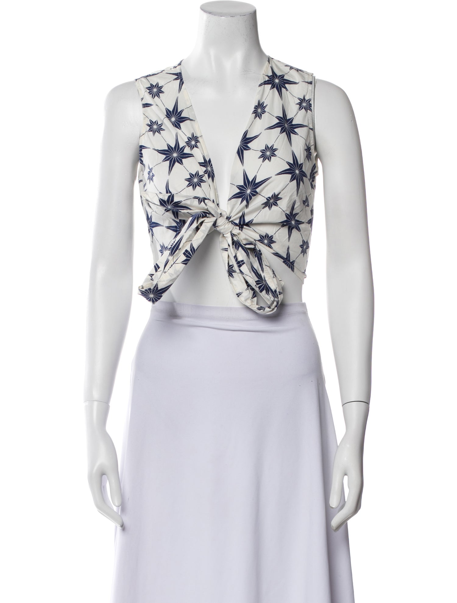 Le Sirenuse Positano Printed V-Neck Crop Top