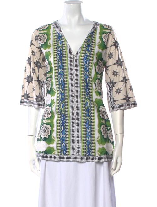 Le Sirenuse Positano Printed V-Neck Tunic