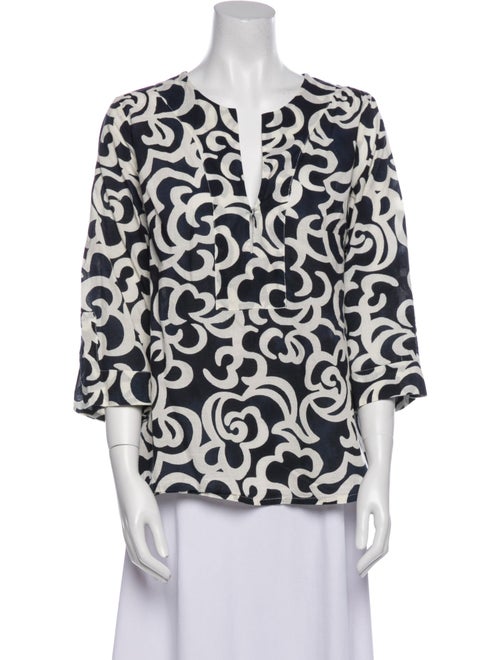 Le Sirenuse Positano Printed V-Neck Blouse