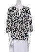 Le Sirenuse Positano Printed V-Neck Blouse