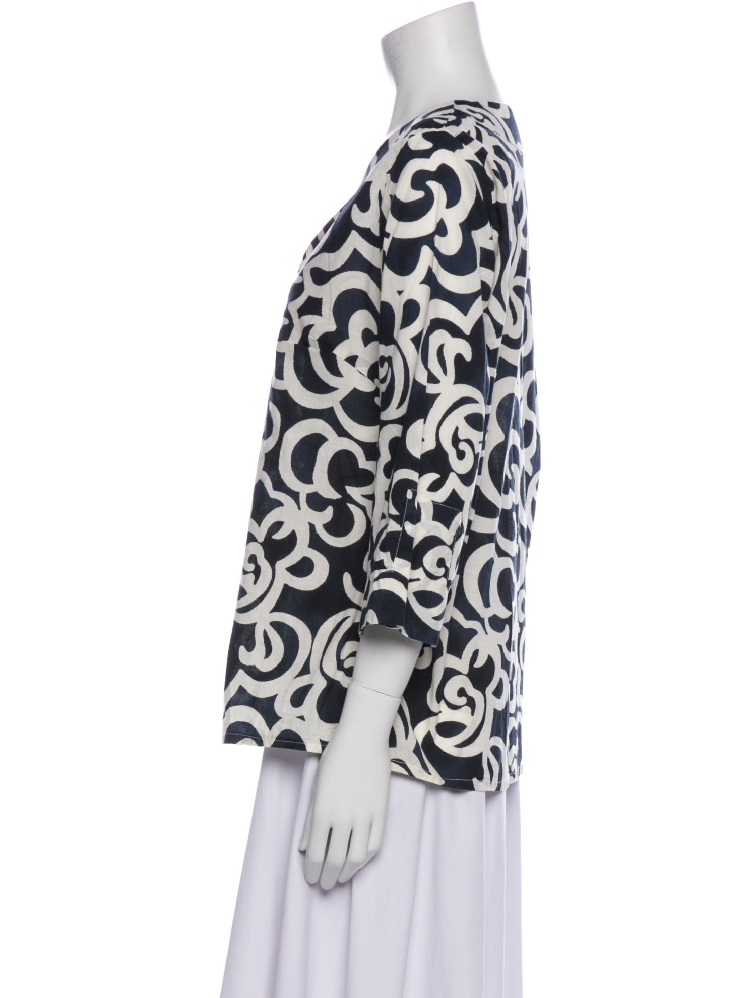 Le Sirenuse Positano Printed V-Neck Blouse