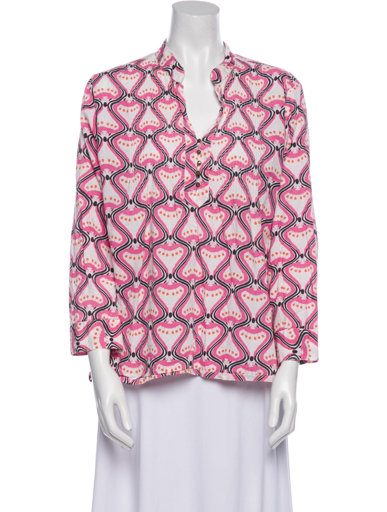 Le Sirenuse Positano Printed V-Neck Blouse