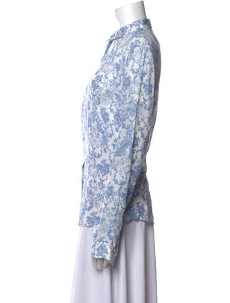 Le Sirenuse Positano Printed Long Sleeve Button-Up Top