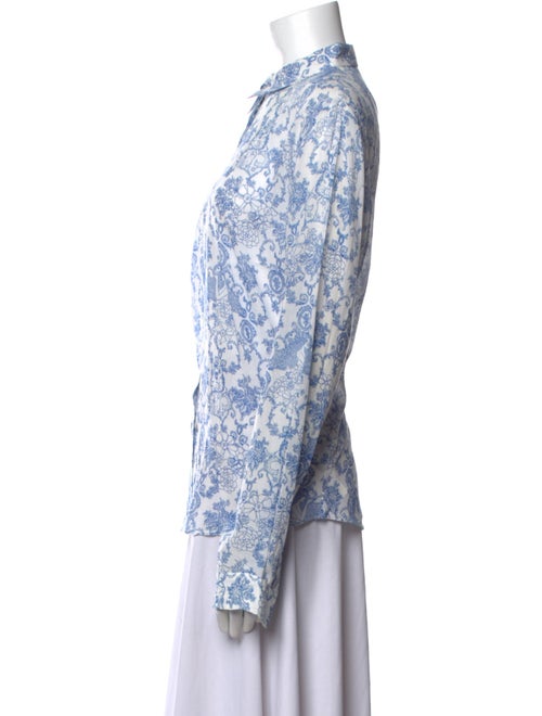 Le Sirenuse Positano Printed Long Sleeve Button-Up Top