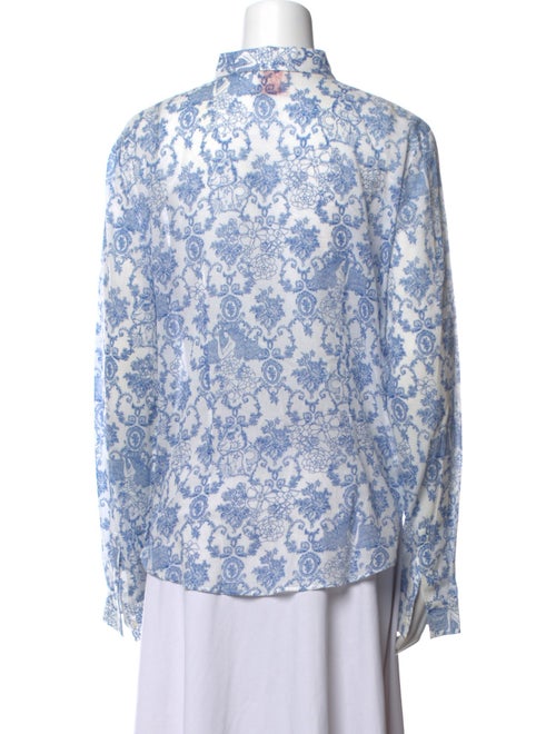 Le Sirenuse Positano Printed Long Sleeve Button-Up Top