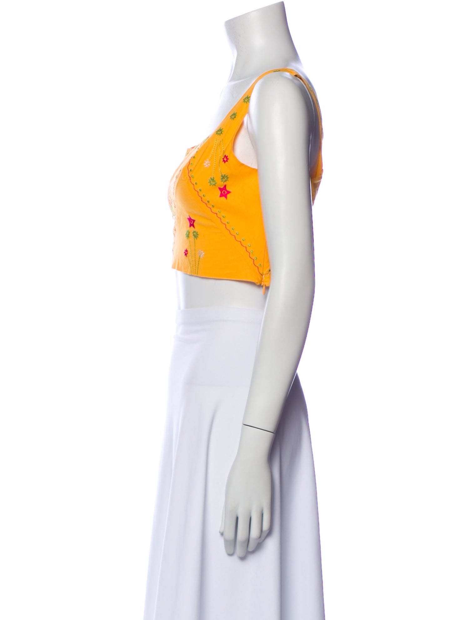 Le Sirenuse Positano Printed Square Neckline Crop Top