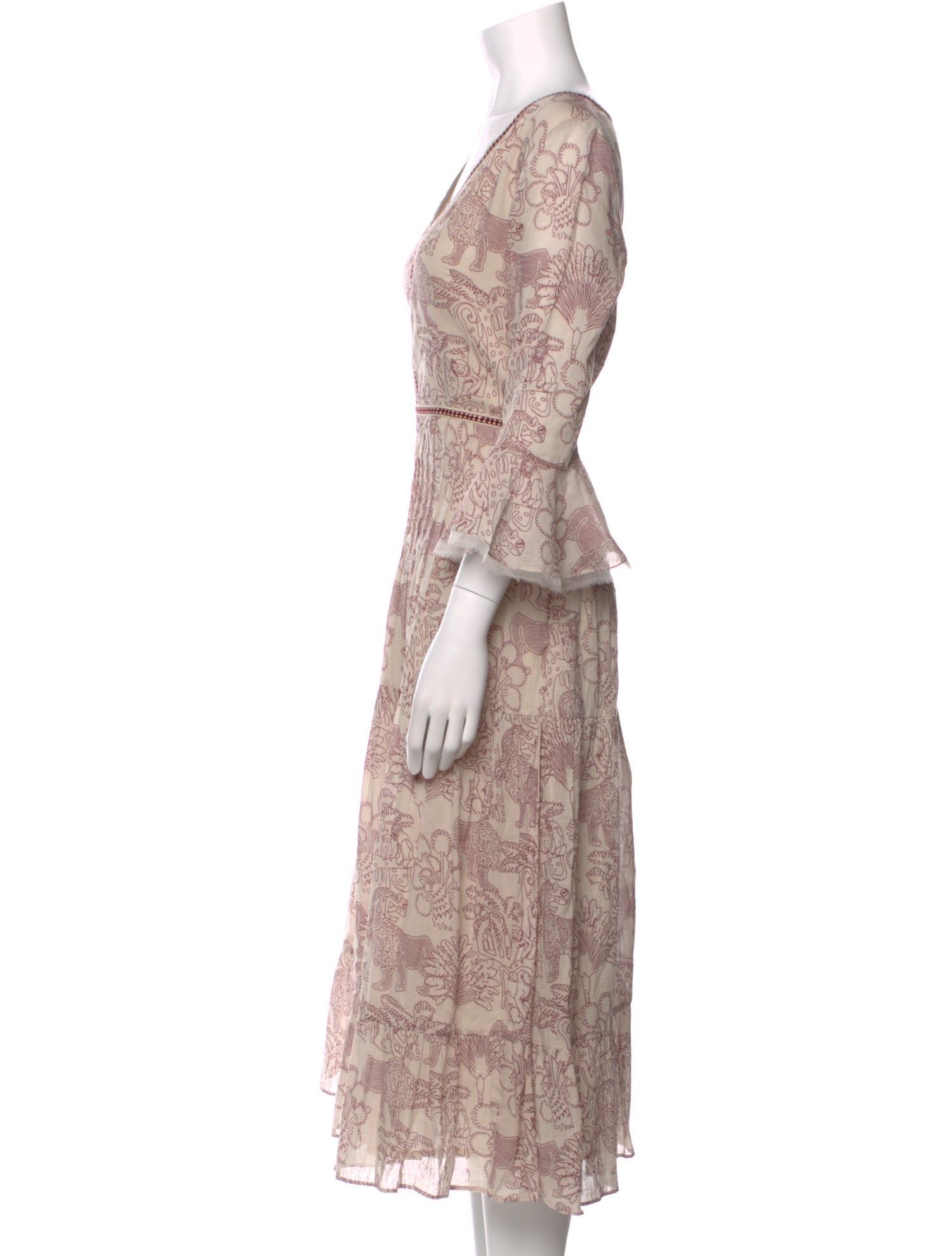 Le Sirenuse Positano Printed Midi Length Dress